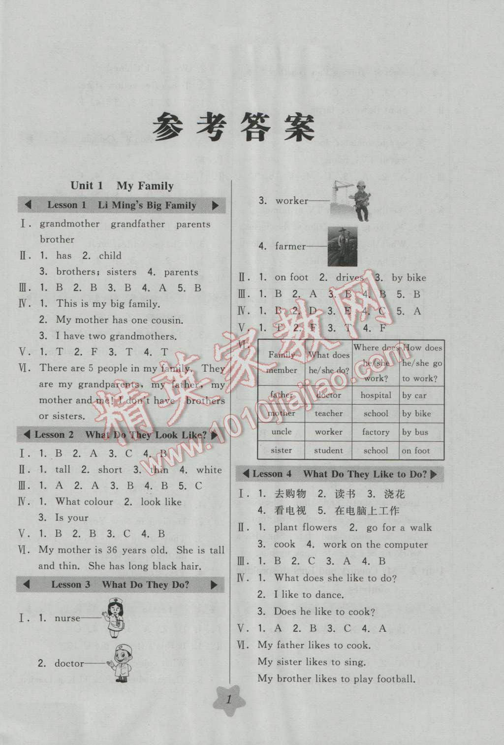 2016年北大綠卡五年級英語上冊冀教版 第1頁