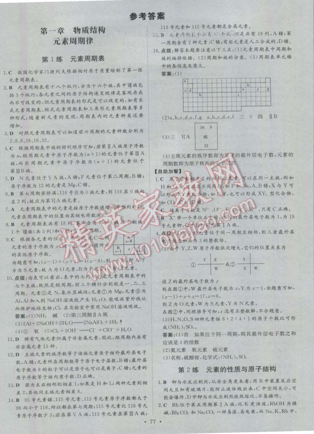 小题巧练化学必修2人教版 第1页