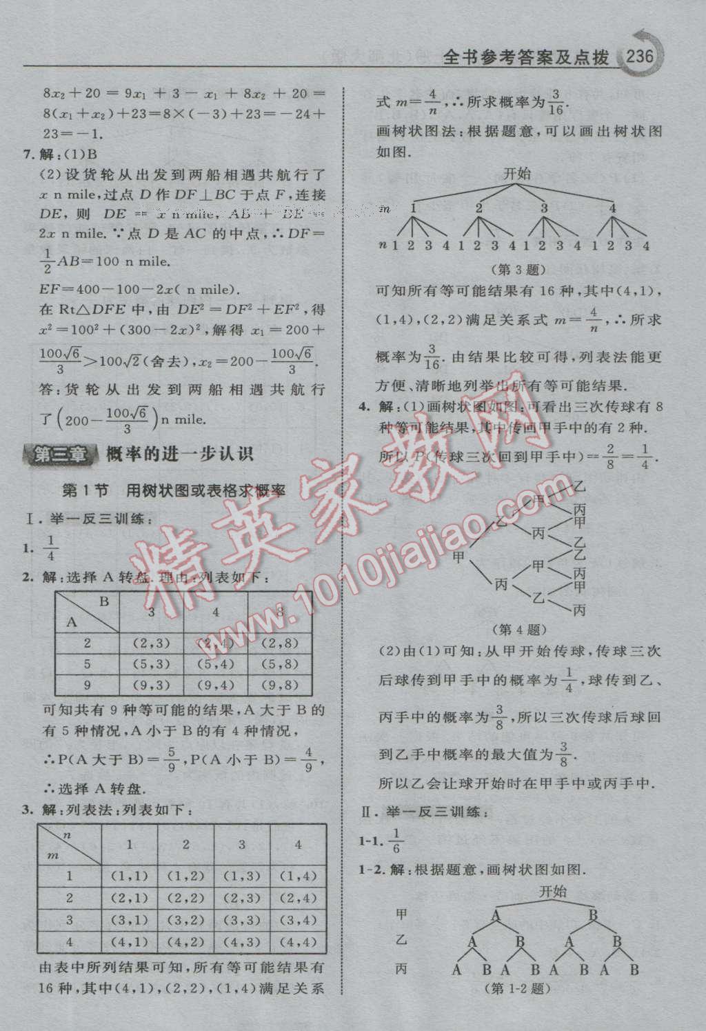 2016年特高級(jí)教師點(diǎn)撥九年級(jí)數(shù)學(xué)上冊(cè)北師大版 第22頁(yè)