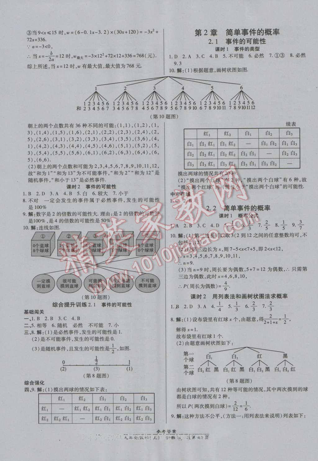 2016年高效課時通10分鐘掌控課堂九年級數(shù)學全一冊浙教版B本浙江專版 第7頁