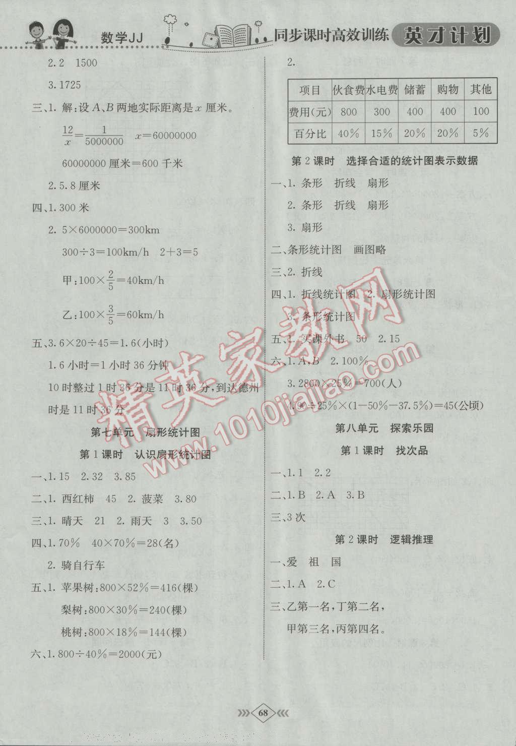 2016年英才計(jì)劃同步課時(shí)高效訓(xùn)練六年級(jí)數(shù)學(xué)上冊(cè)冀教版 第8頁