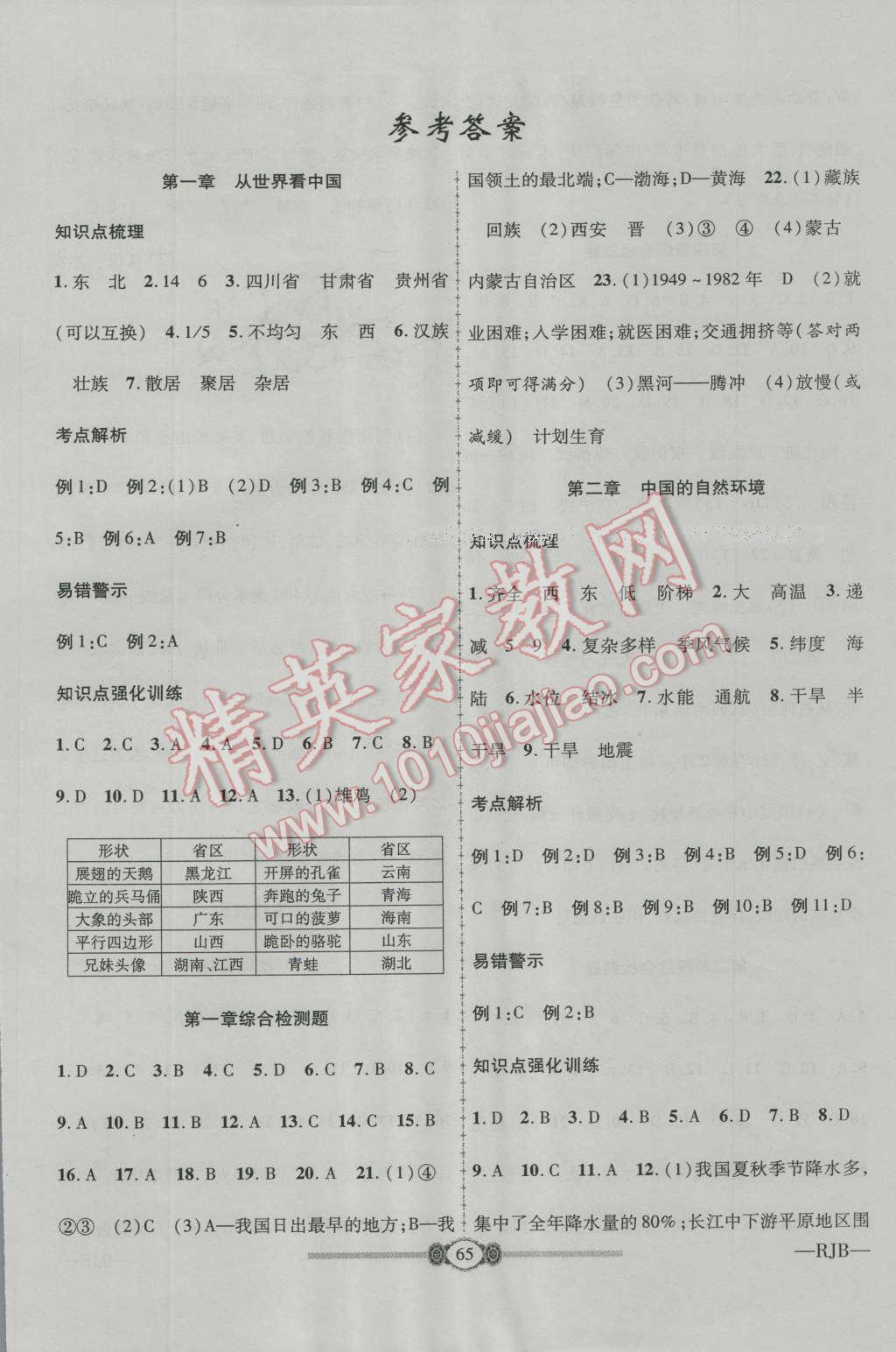 2016年金榜名卷復(fù)習(xí)沖刺卷八年級(jí)地理上冊(cè)人教版 第1頁(yè)