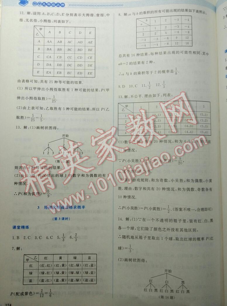 2016年課堂精練九年級數(shù)學(xué)上冊北師大版山西專版 第105頁