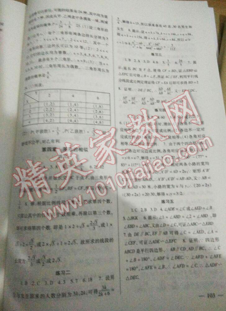 2016年配套综合练习九年级数学上册北师大版北京师范大学出版社 第6页