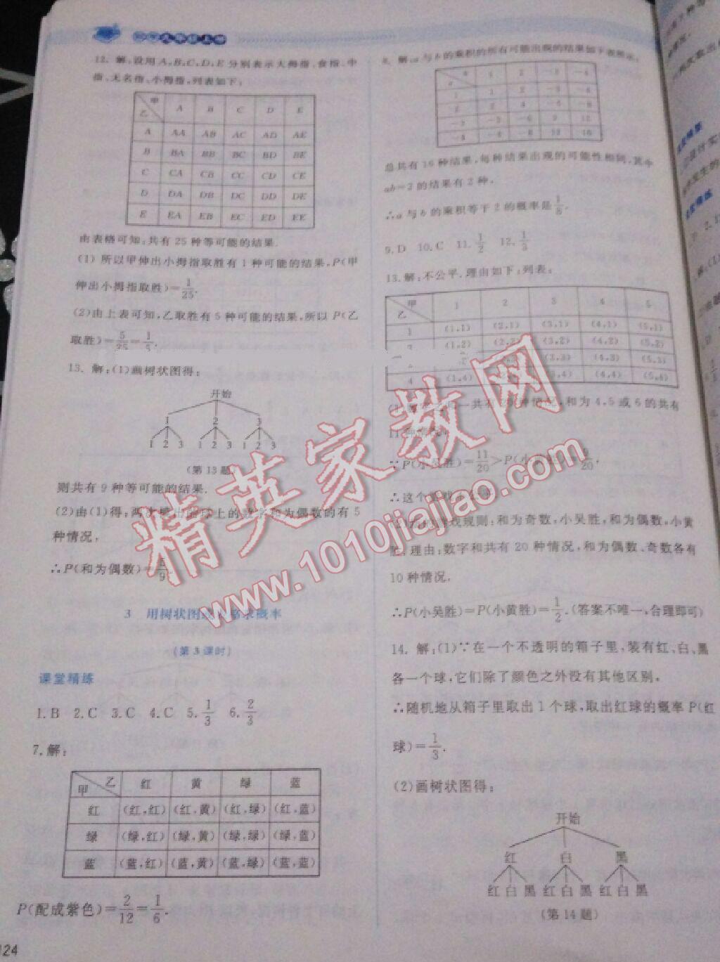 2016年課堂精練九年級數(shù)學(xué)上冊北師大版山西專版 第73頁