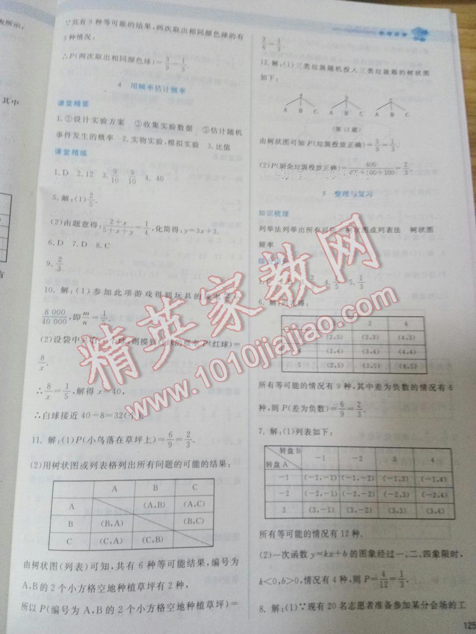 2016年课堂精练九年级数学上册北师大版 第53页