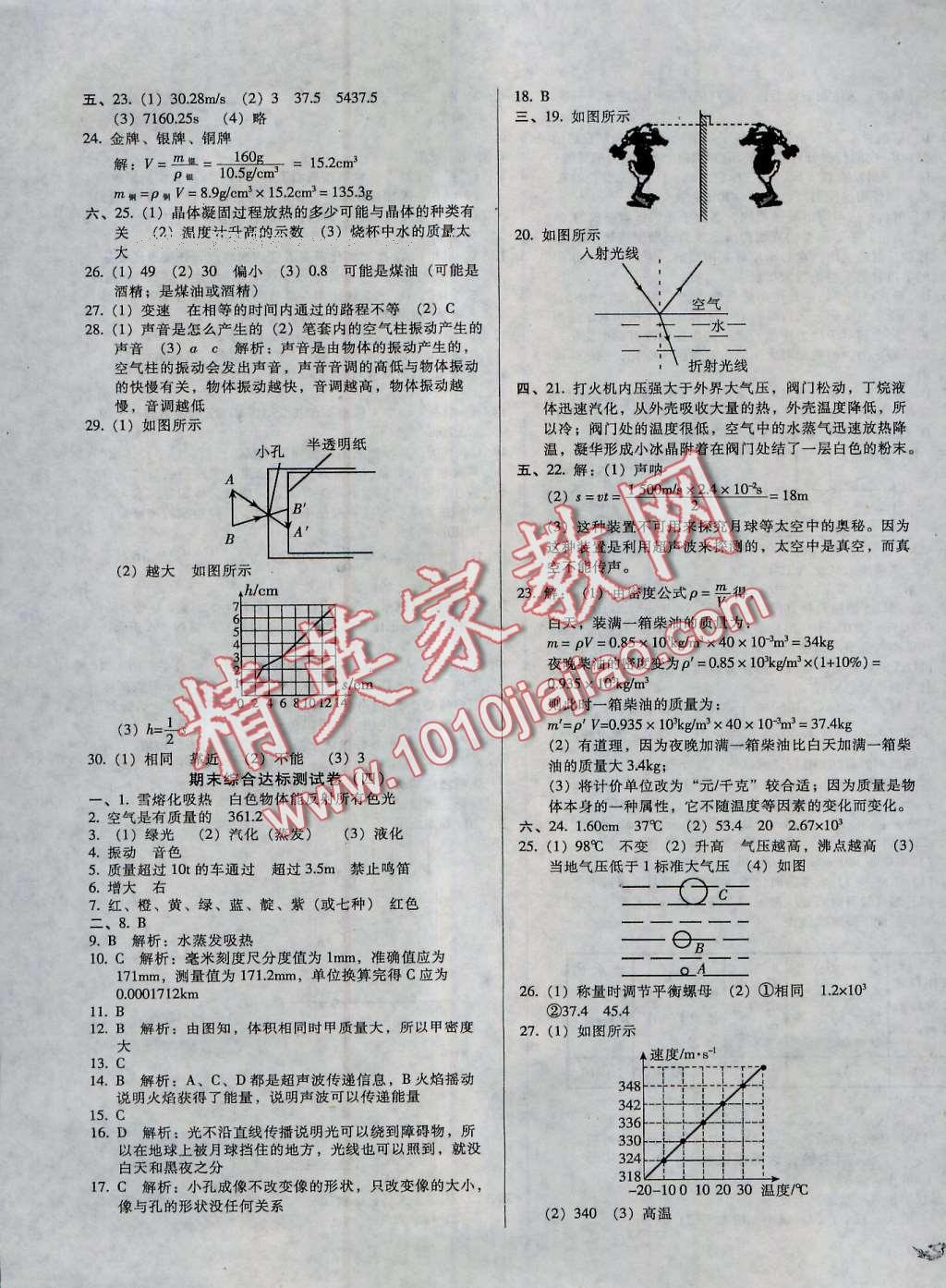 2016年單元加期末復(fù)習(xí)與測(cè)試八年級(jí)物理上冊(cè)北師大版 第11頁(yè)