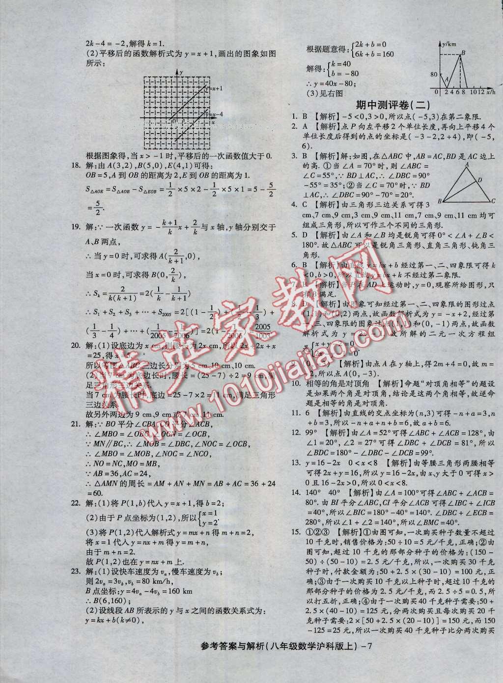 2016年练考通全优卷八年级数学上册沪科版 第7页