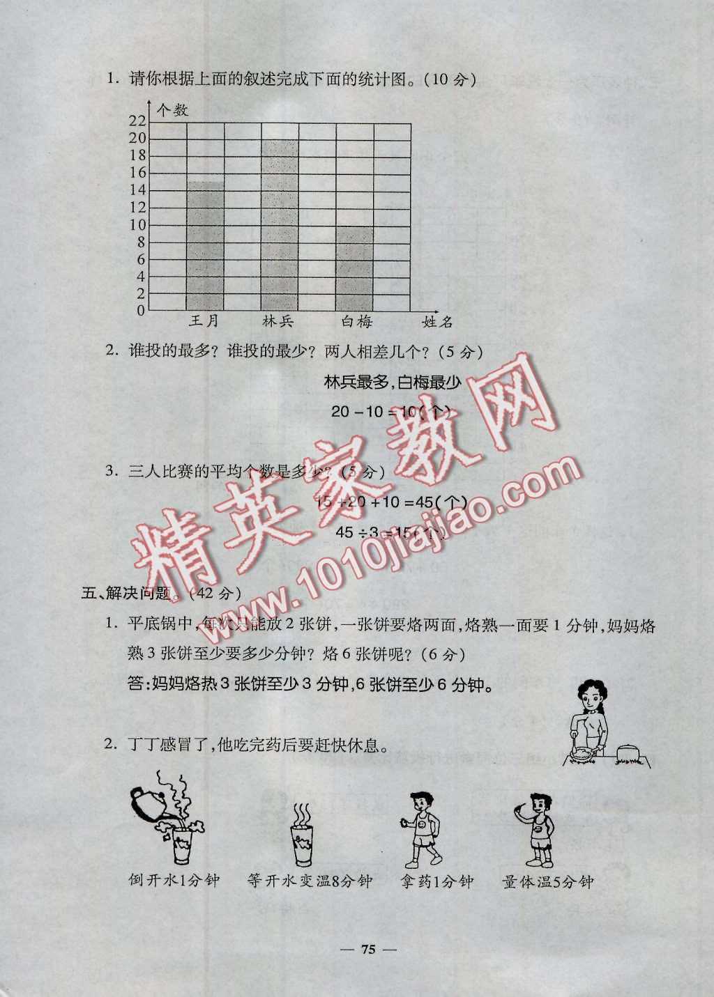 2016年特优练考卷四年级数学上册人教版 第75页