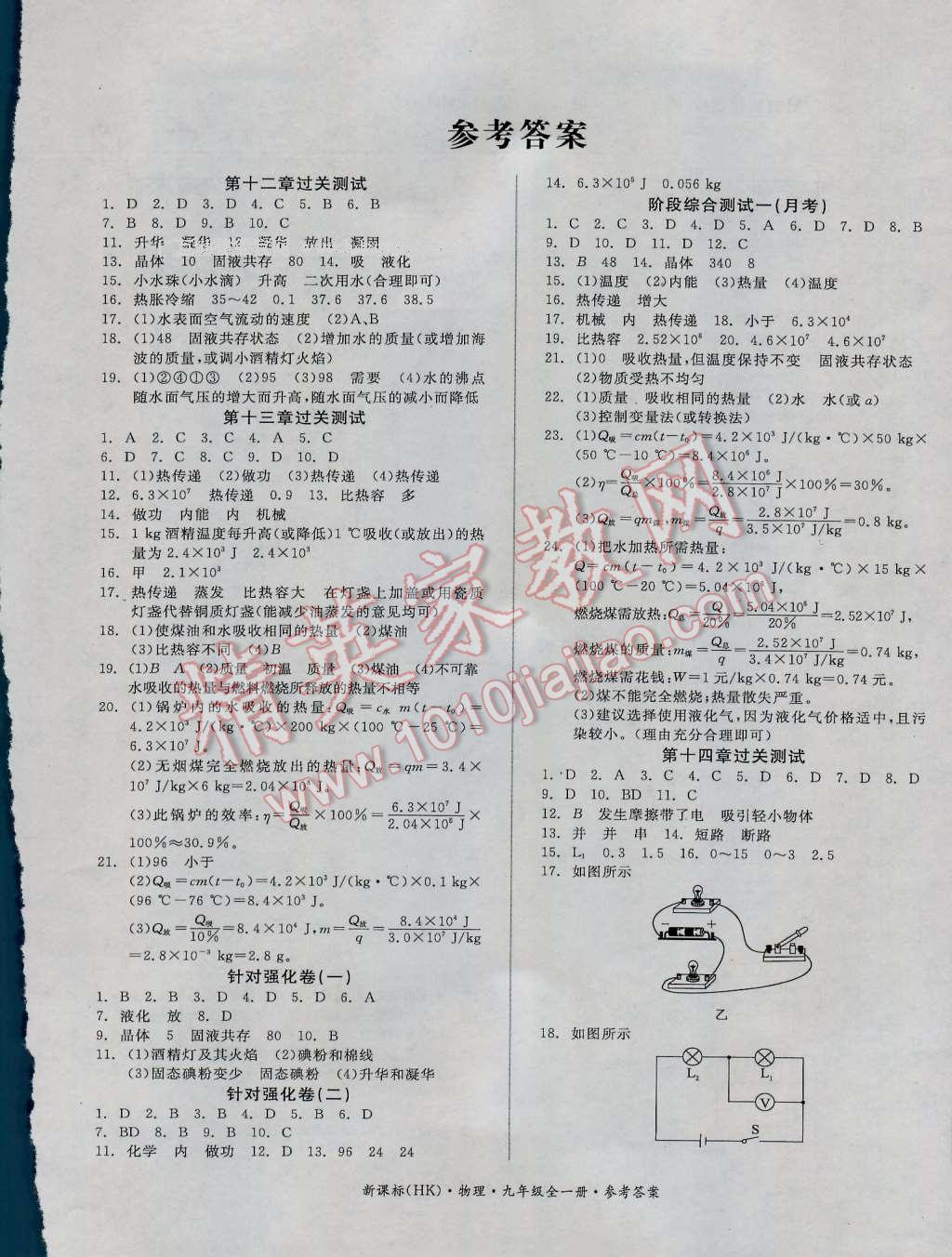 2016年全品小復(fù)習(xí)九年級物理全一冊滬科版 第1頁