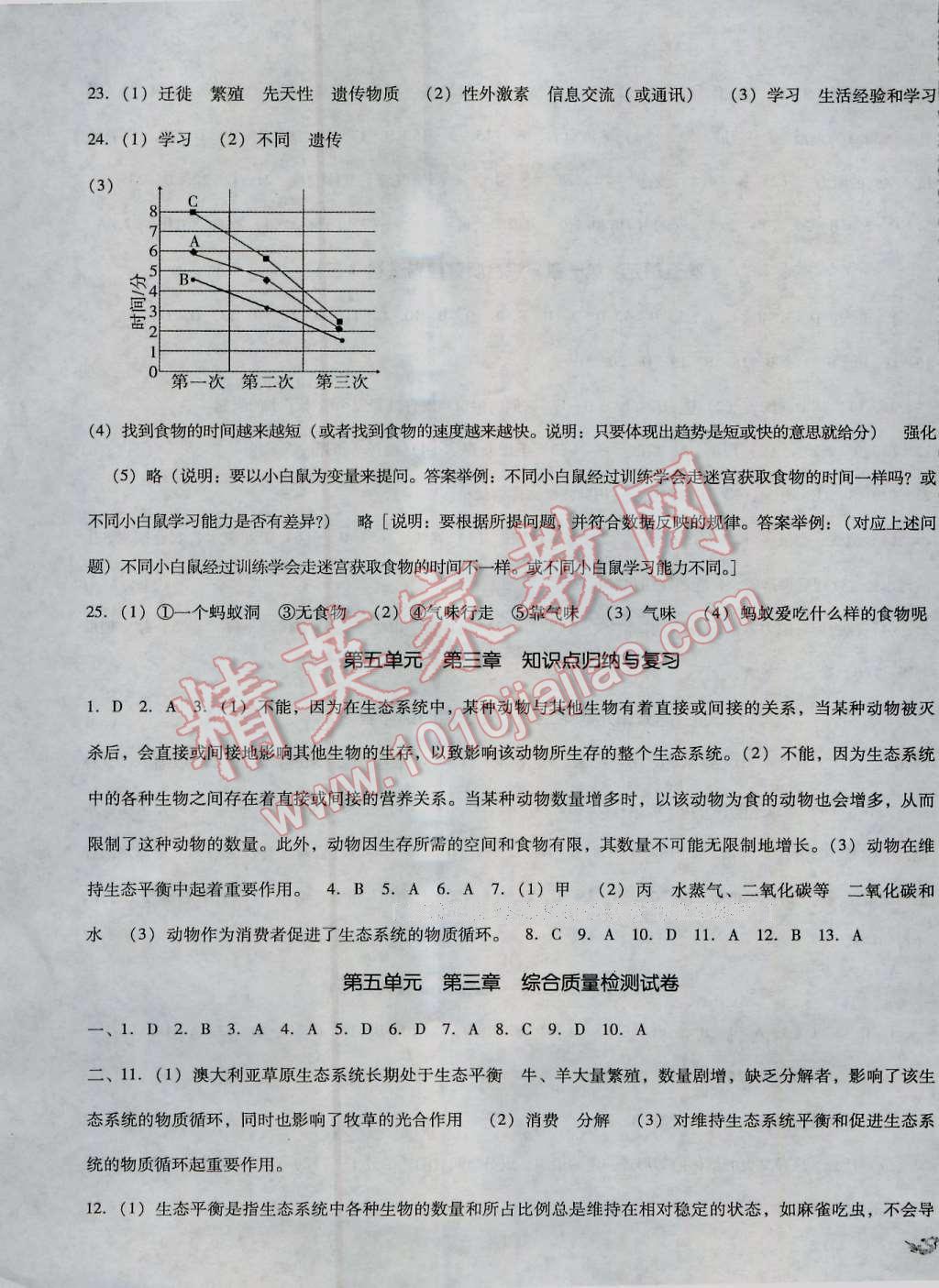 2016年单元加期末复习与测试八年级生物上册人教版 第2页