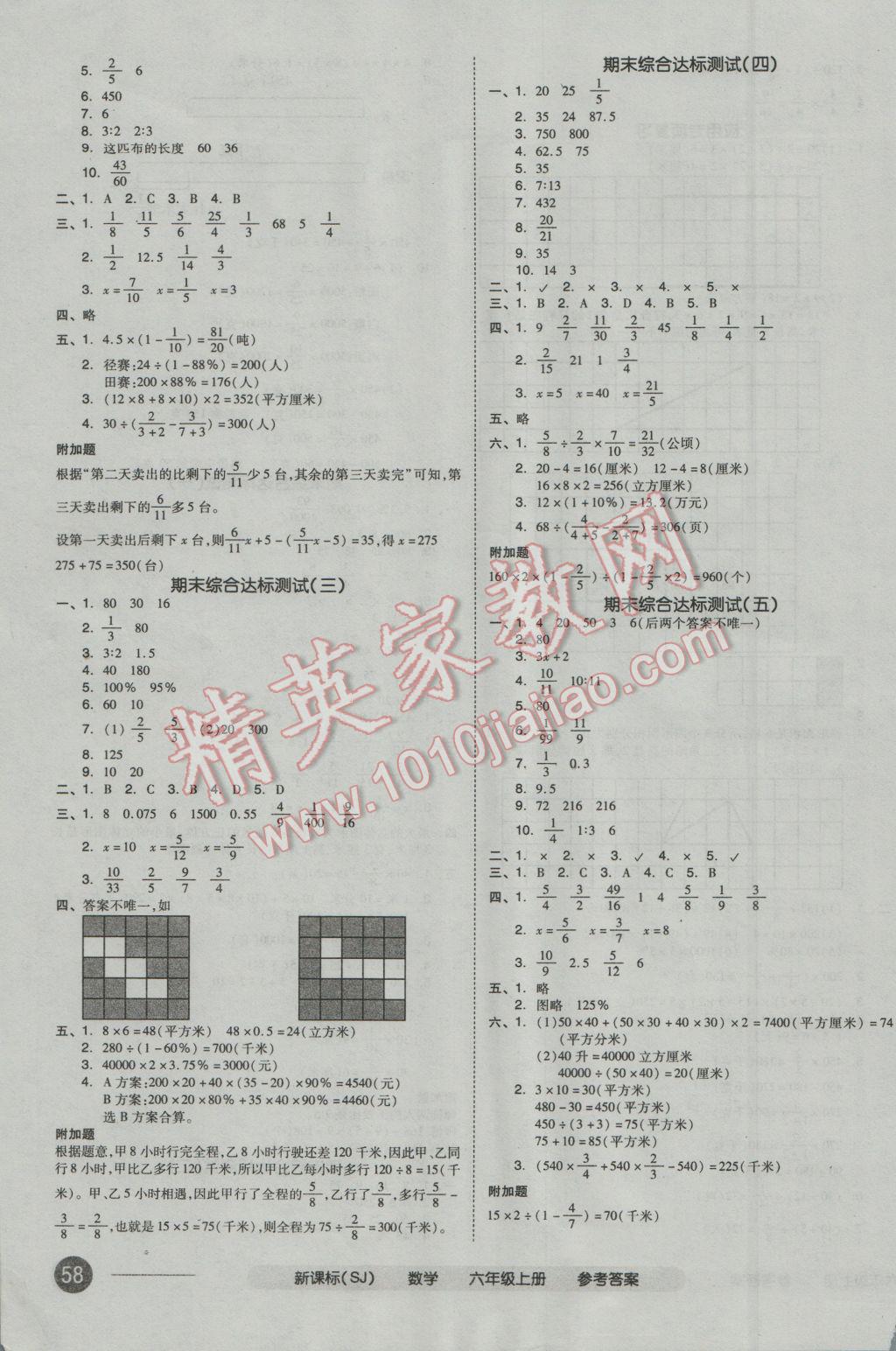 2016年全品小復(fù)習(xí)六年級數(shù)學(xué)上冊蘇教版 第7頁