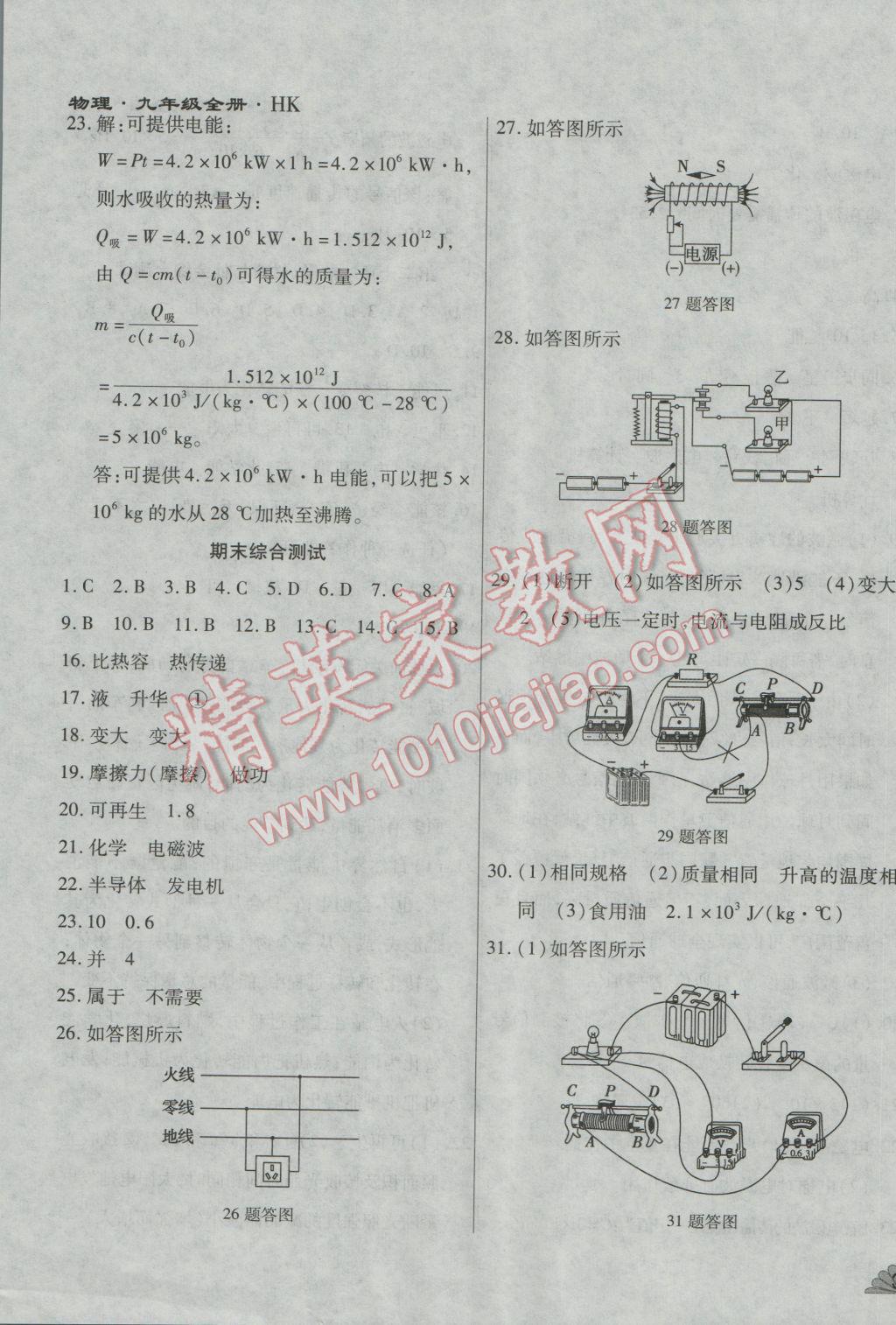 2016年千里馬單元測試卷九年級物理全一冊滬科版 第3頁