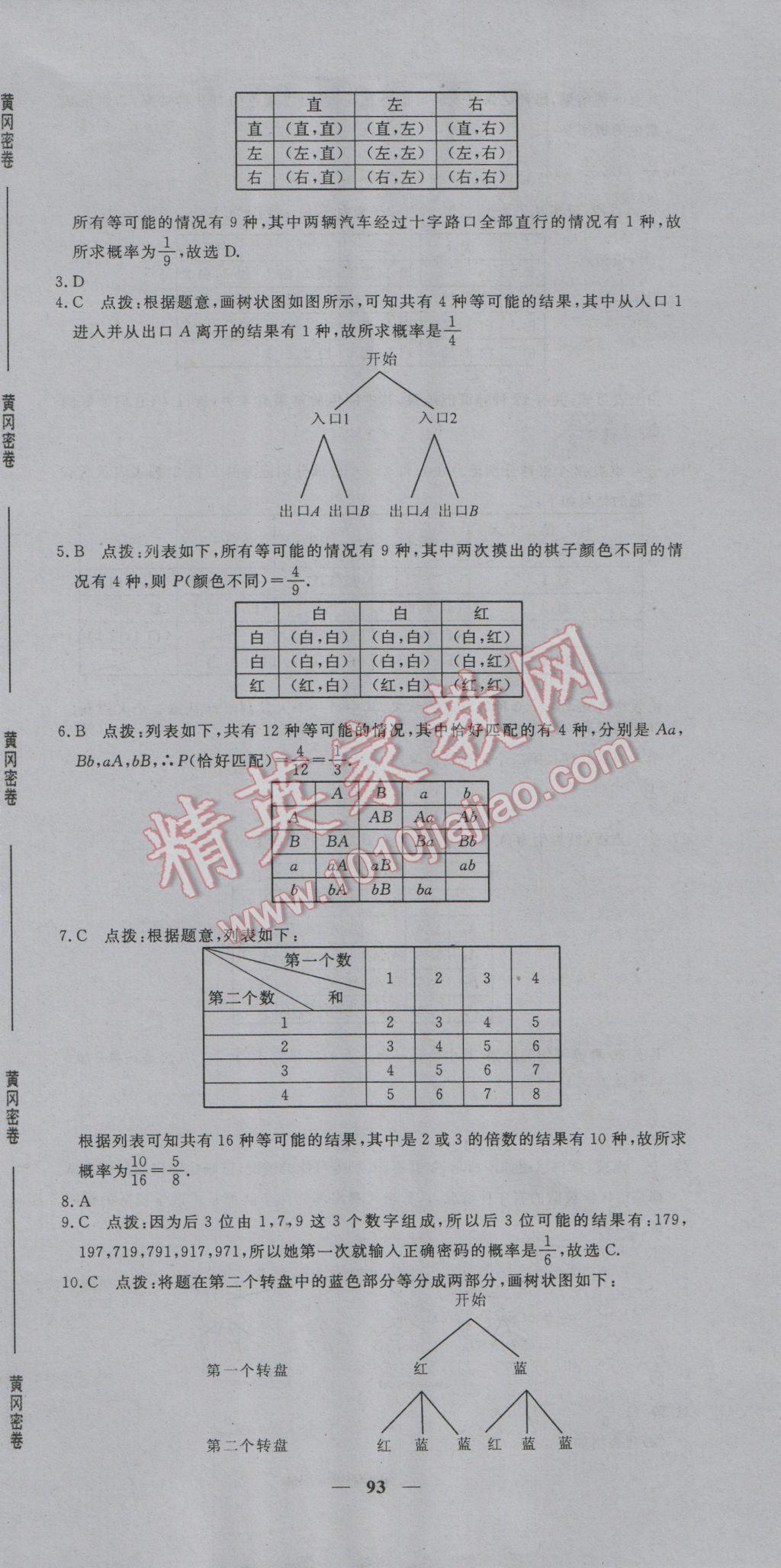 2016年王后雄黄冈密卷九年级数学上册北师大版 第21页