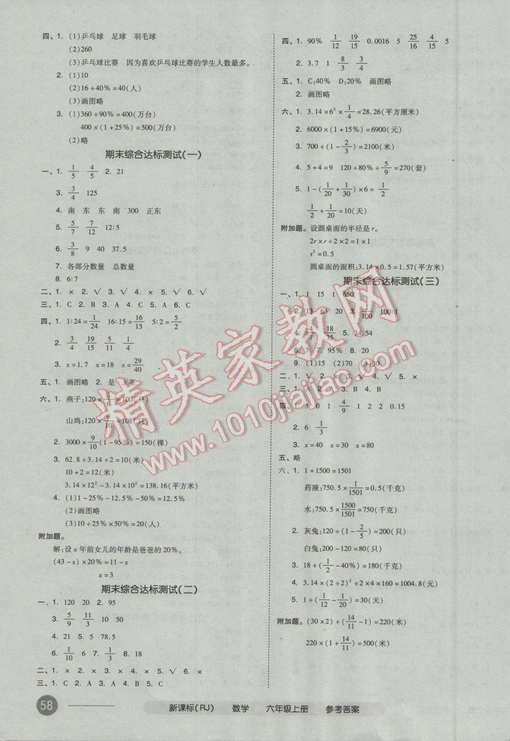 2016年全品小复习六年级数学上册人教版 第7页