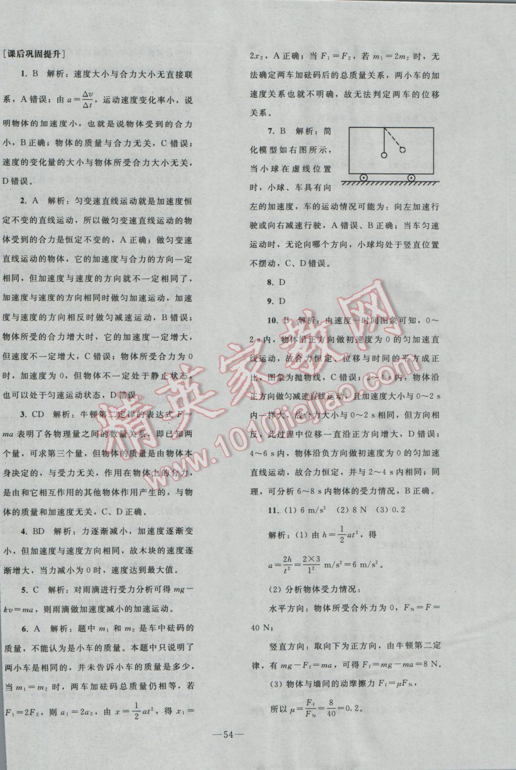 2016年优化学案物理必修1人教版 参考答案第24页