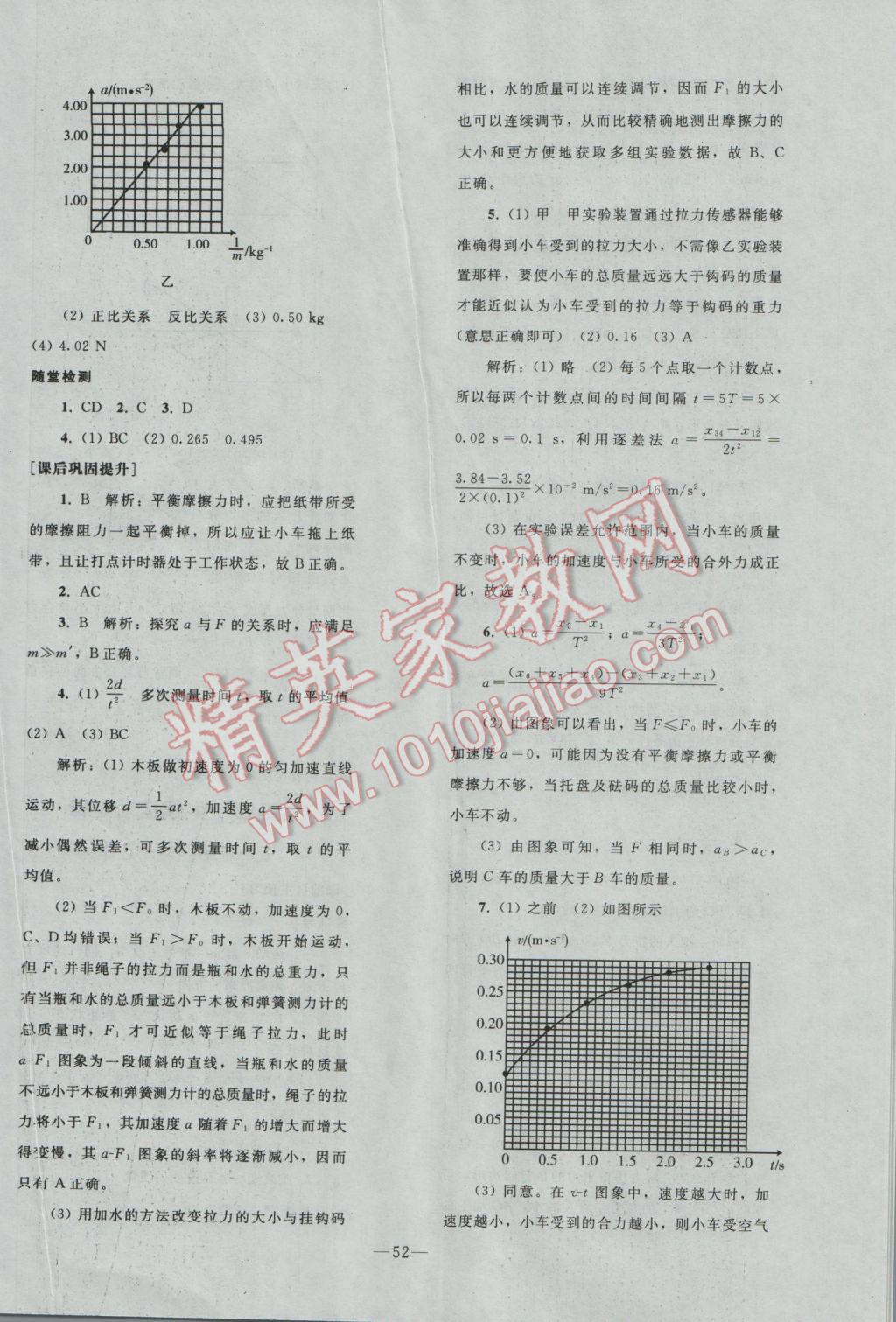 2016年優(yōu)化學案物理必修1人教版 參考答案第21頁