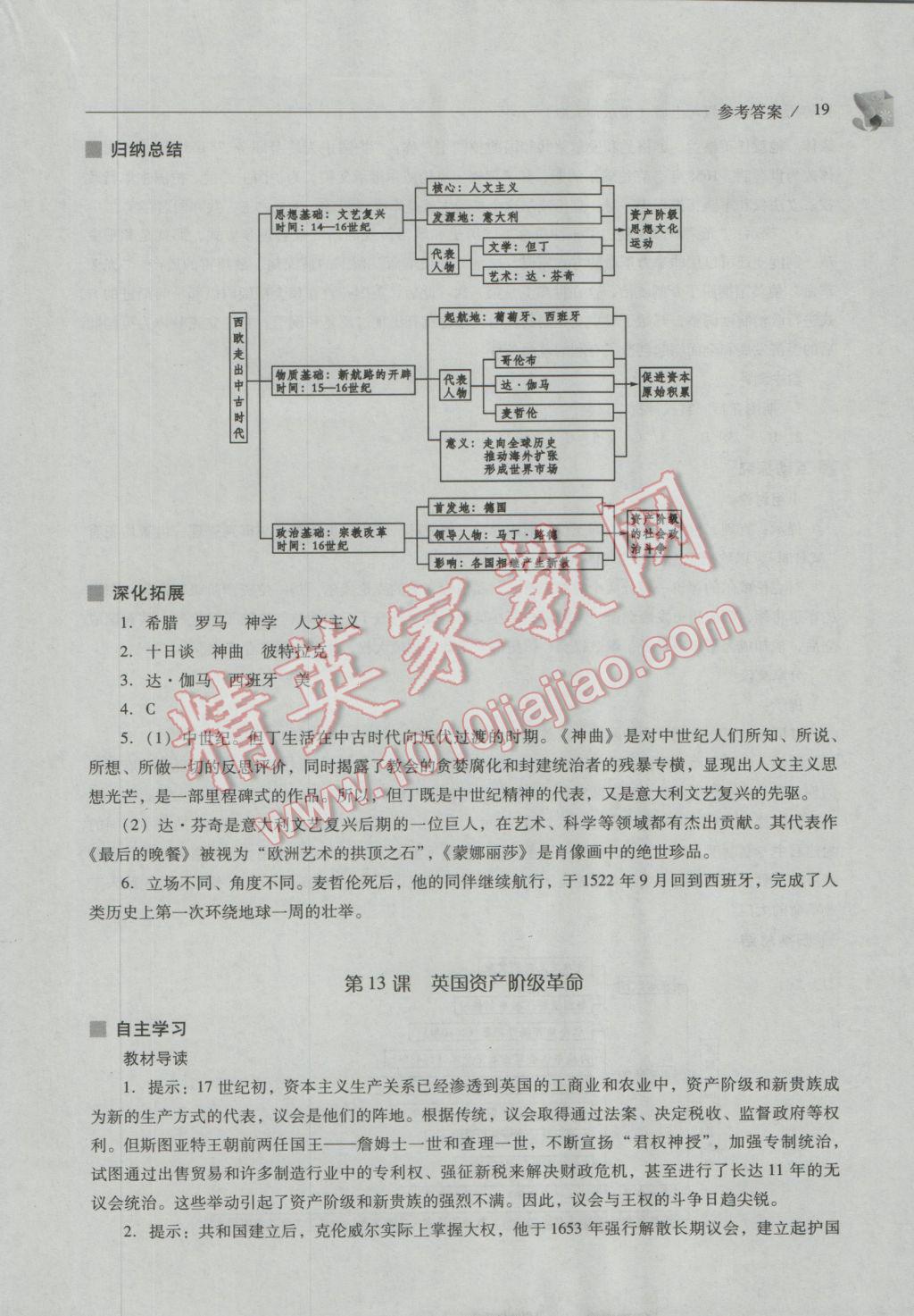 2016年新课程问题解决导学方案九年级世界历史上册华东师大版 第19页