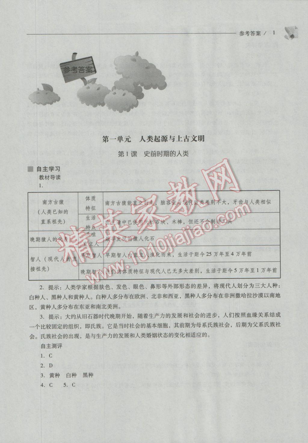 2016年新课程问题解决导学方案九年级世界历史上册华东师大版 第1页