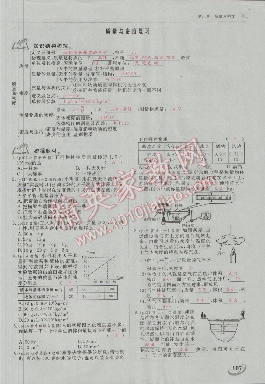 2016年五州圖書超越訓(xùn)練八年級(jí)物理上冊(cè)人教版 第六章 質(zhì)量與密度第10頁(yè)