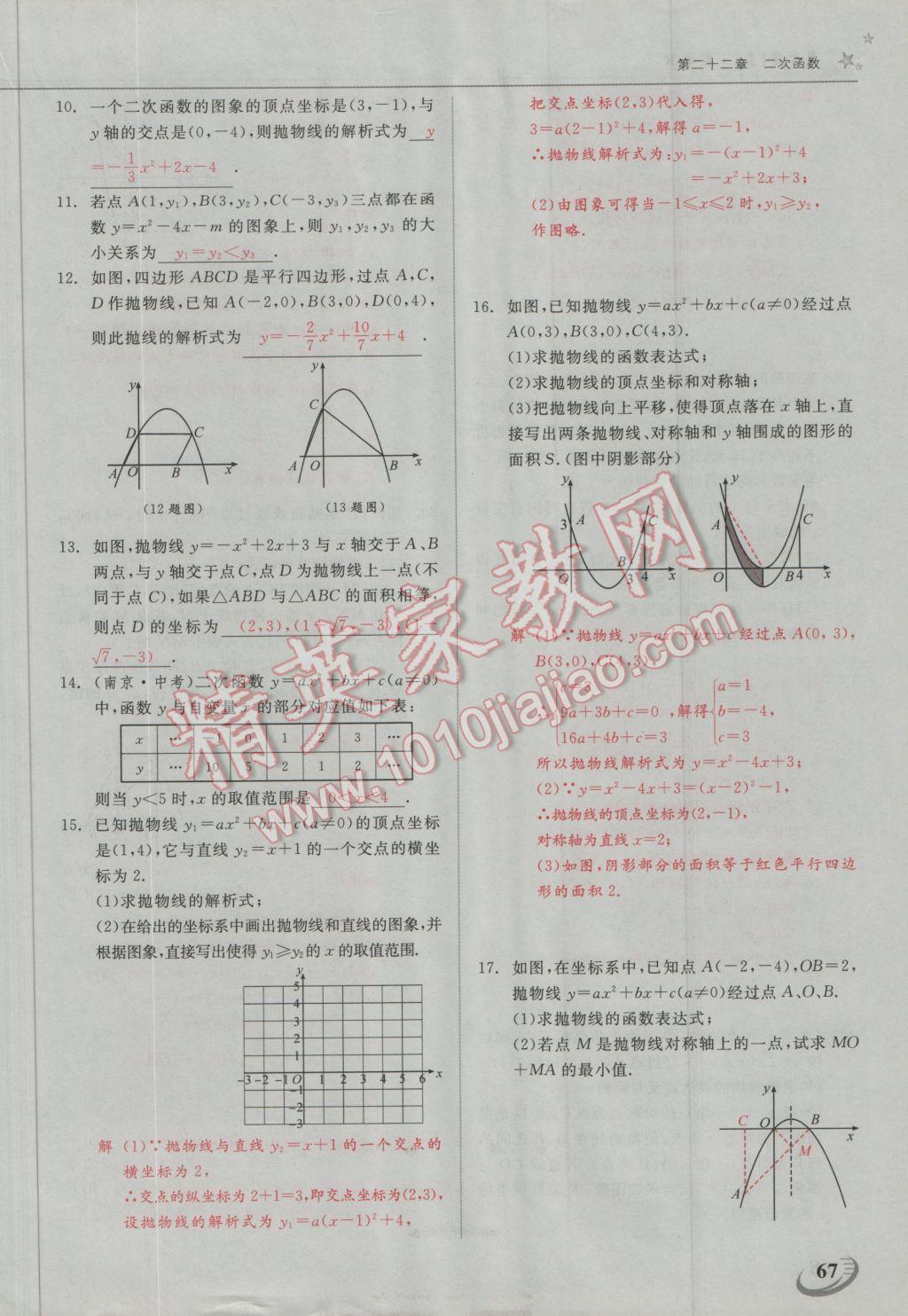 2016年五州圖書超越訓(xùn)練九年級(jí)數(shù)學(xué)上冊(cè)人教版 第二十二章 二次函數(shù)第32頁(yè)