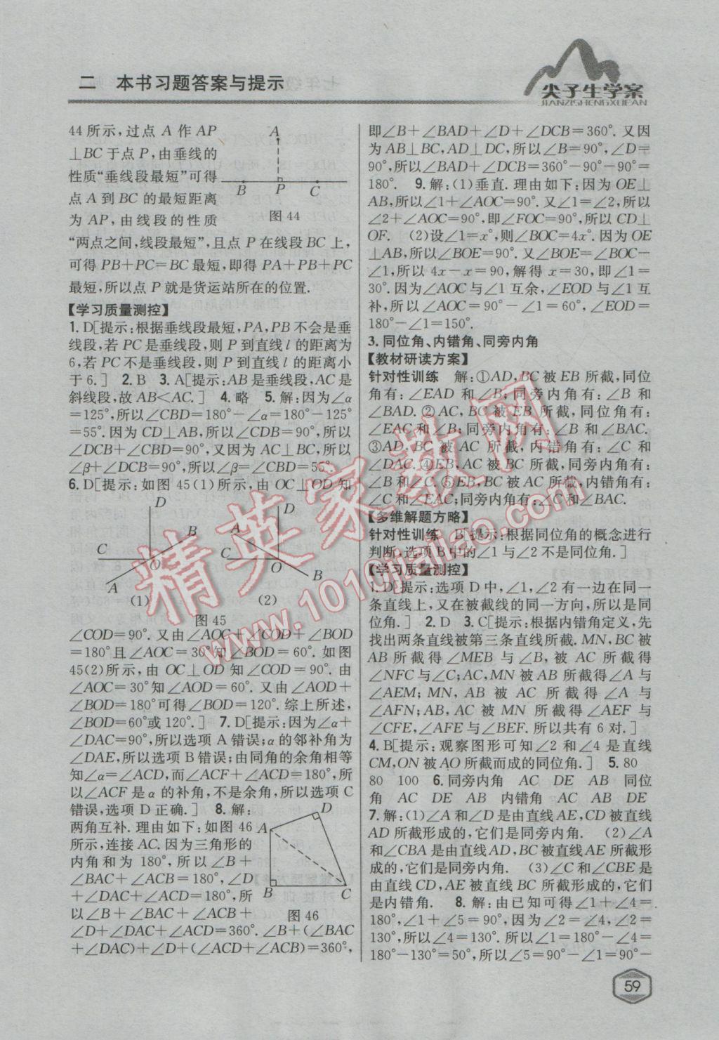 2016年尖子生學(xué)案七年級數(shù)學(xué)上冊華師大版 參考答案第31頁