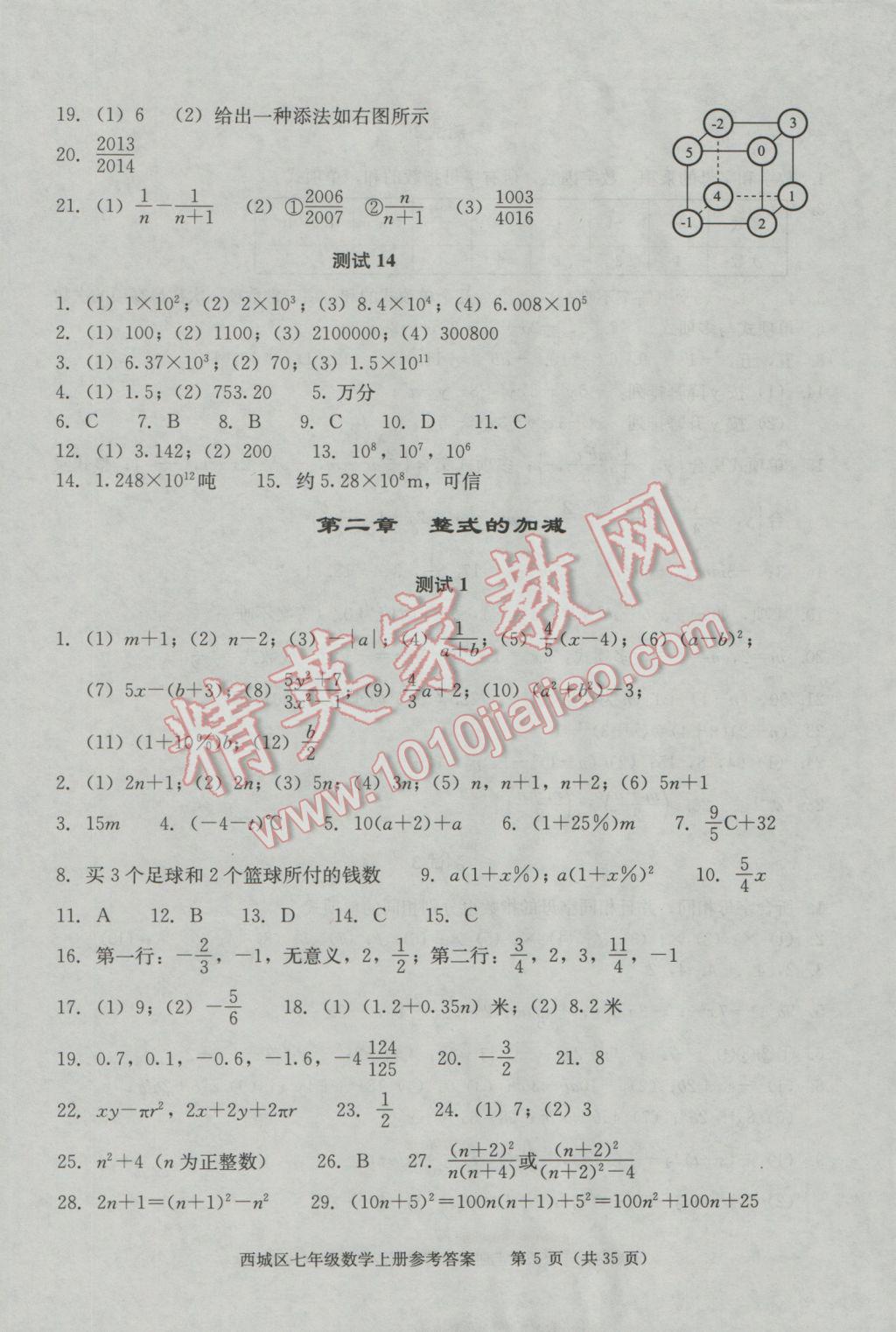 2016年學(xué)習(xí)探究診斷七年級數(shù)學(xué)上冊 第5頁