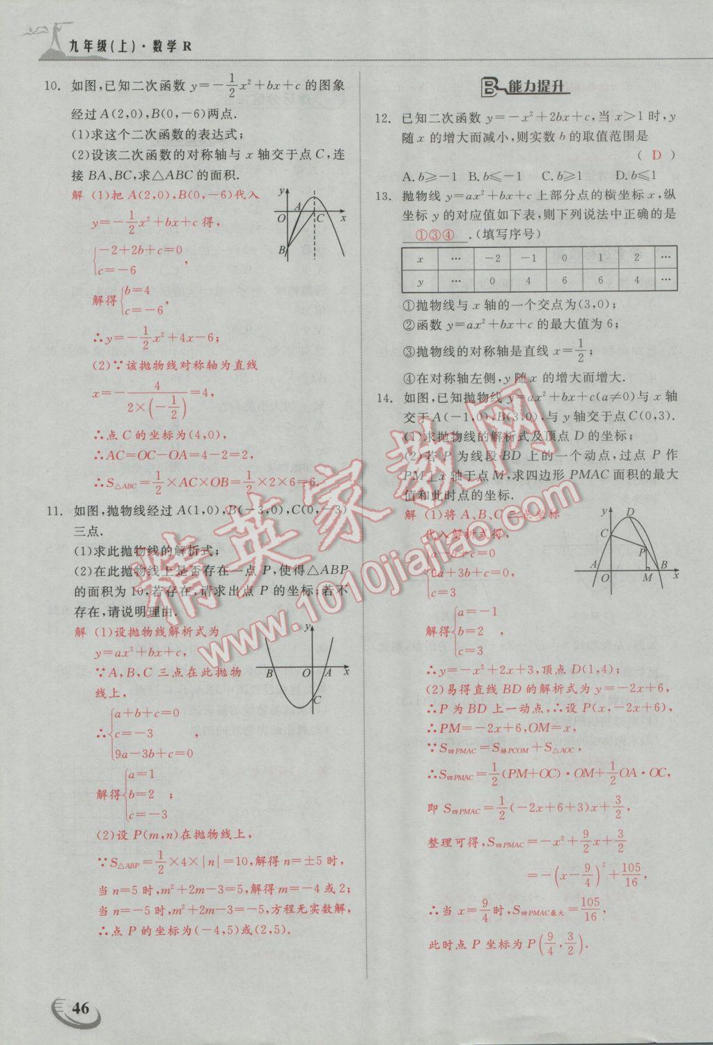 2016年五州圖書(shū)超越訓(xùn)練九年級(jí)數(shù)學(xué)上冊(cè)人教版 第二十二章 二次函數(shù)第9頁(yè)