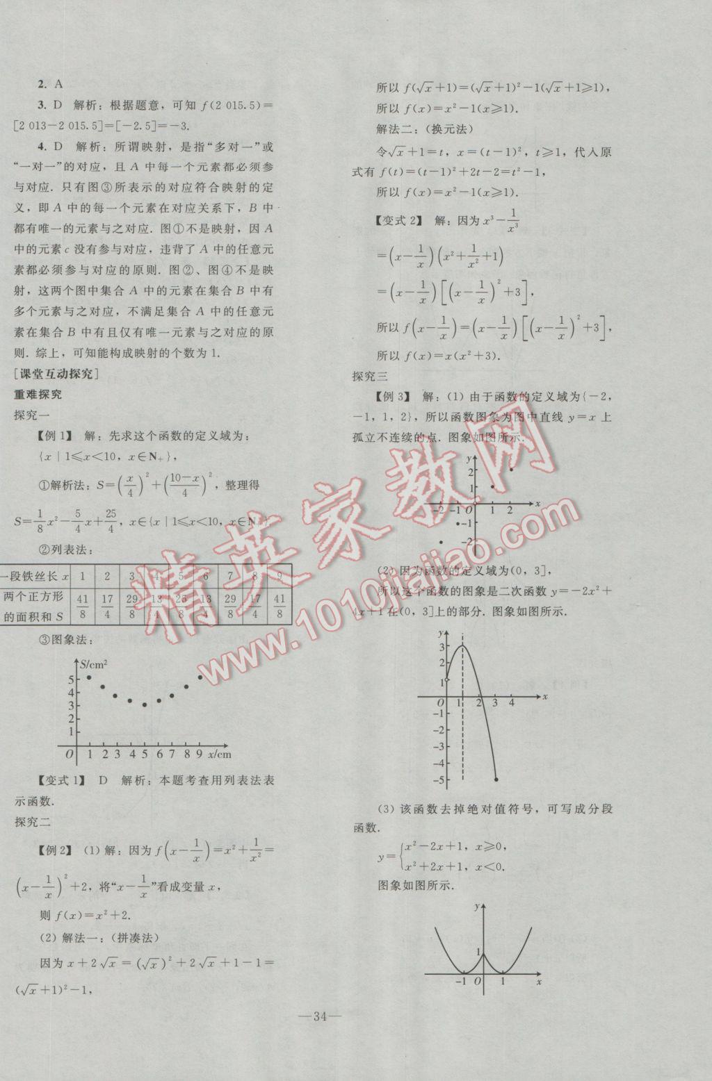 2016年优化学案数学必修1人教A版 参考答案第6页