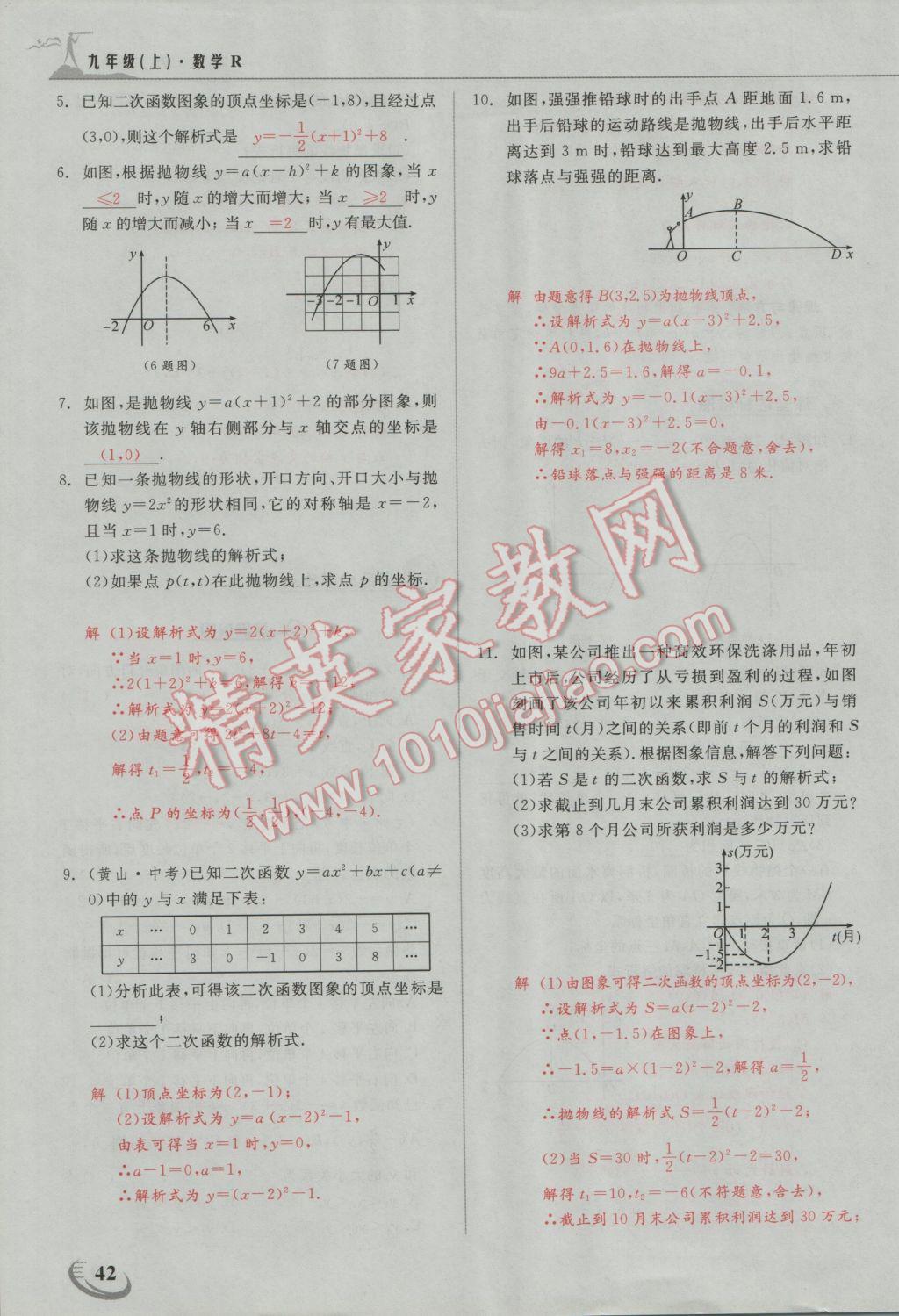 2016年五州圖書超越訓(xùn)練九年級數(shù)學(xué)上冊人教版 第二十二章 二次函數(shù)第5頁