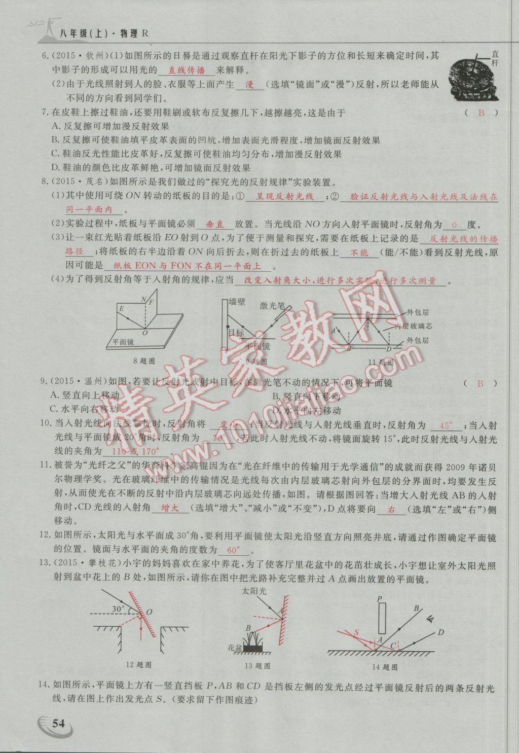 2016年五州圖書(shū)超越訓(xùn)練八年級(jí)物理上冊(cè)人教版 第四章 光現(xiàn)象第21頁(yè)