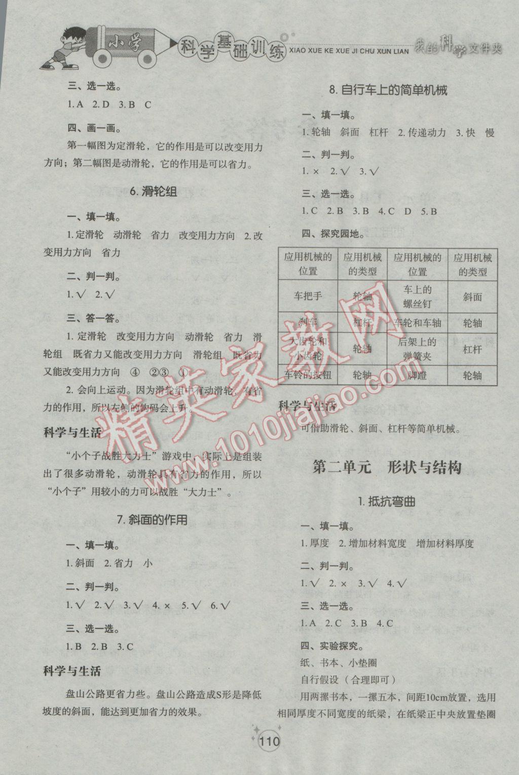 2016年小學(xué)基礎(chǔ)訓(xùn)練六年級(jí)科學(xué)上冊(cè)教科版山東教育出版社 參考答案第2頁(yè)