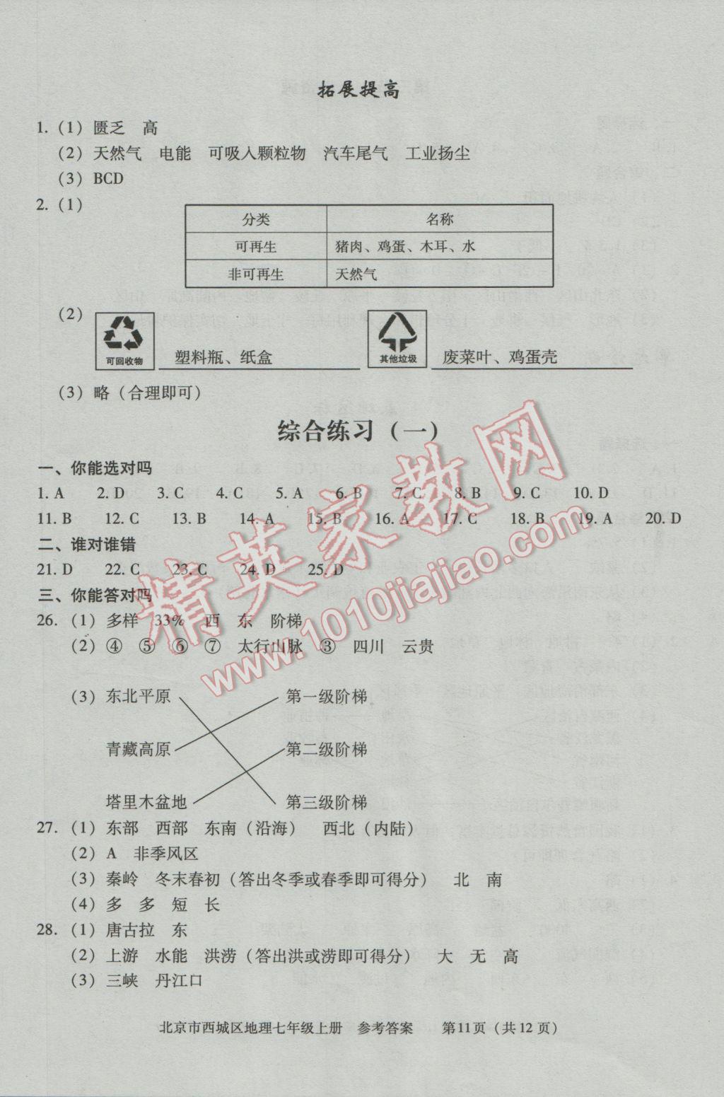 2016年学习探究诊断七年级地理上册 第3页