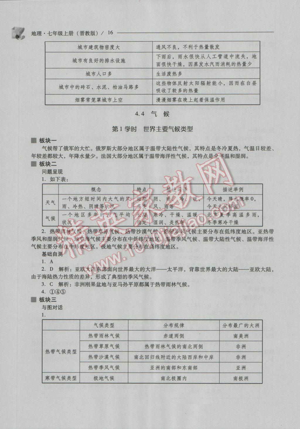 2016年新课程问题解决导学方案七年级地理上册晋教版 第16页