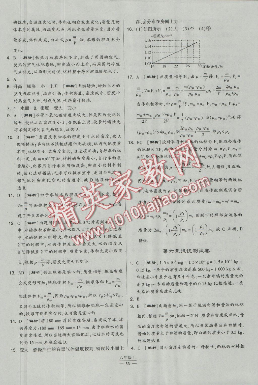 2016年经纶学典学霸八年级物理上册人教版 参考答案第27页