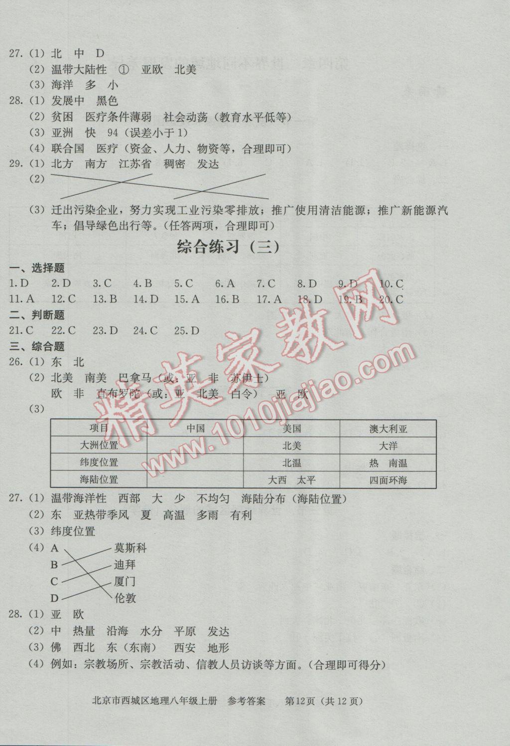 2016年学习探究诊断八年级地理上册 第4页