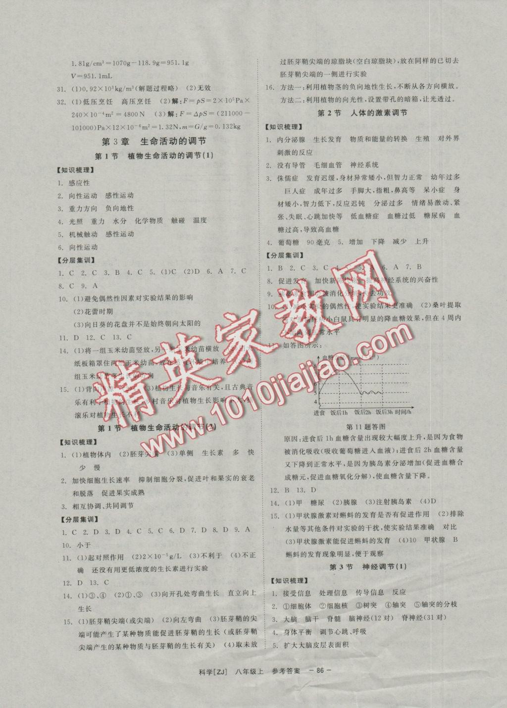 2016年全效學習八年級科學上冊浙教版創(chuàng)新版 參考答案第8頁