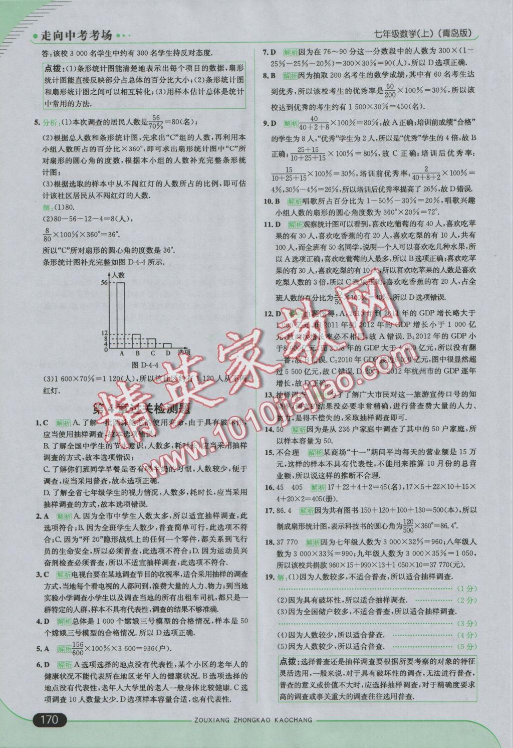 2016年走向中考考場七年級數(shù)學(xué)上冊青島版 參考答案第20頁