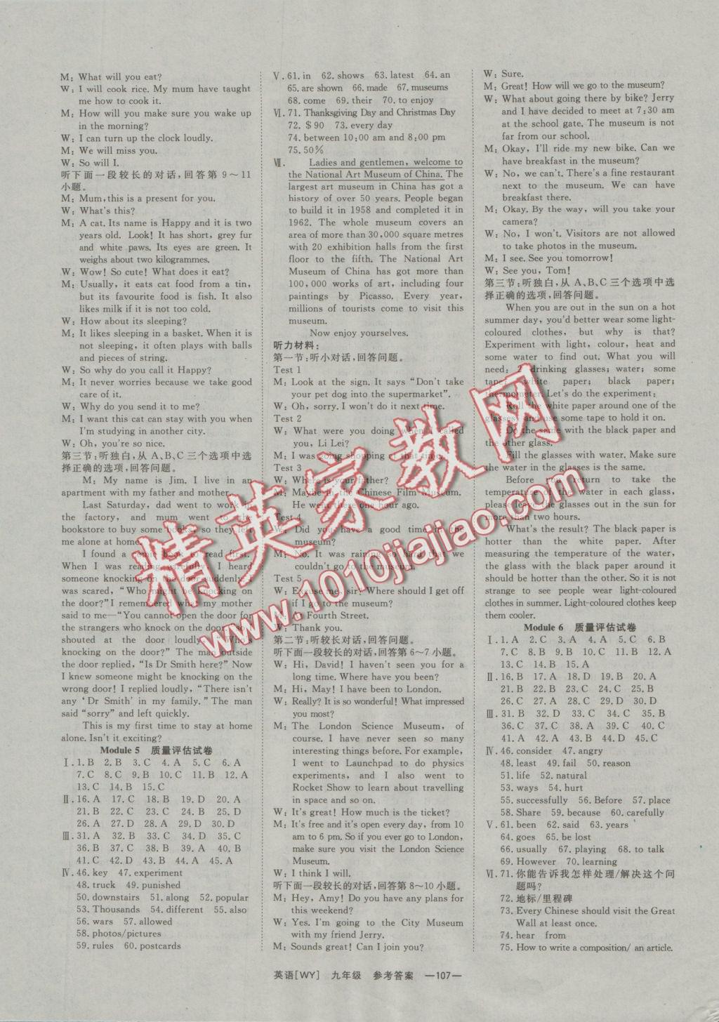 2016年全效學(xué)習(xí)課時(shí)提優(yōu)九年級(jí)英語(yǔ)全一冊(cè)外研版 參考答案第3頁(yè)