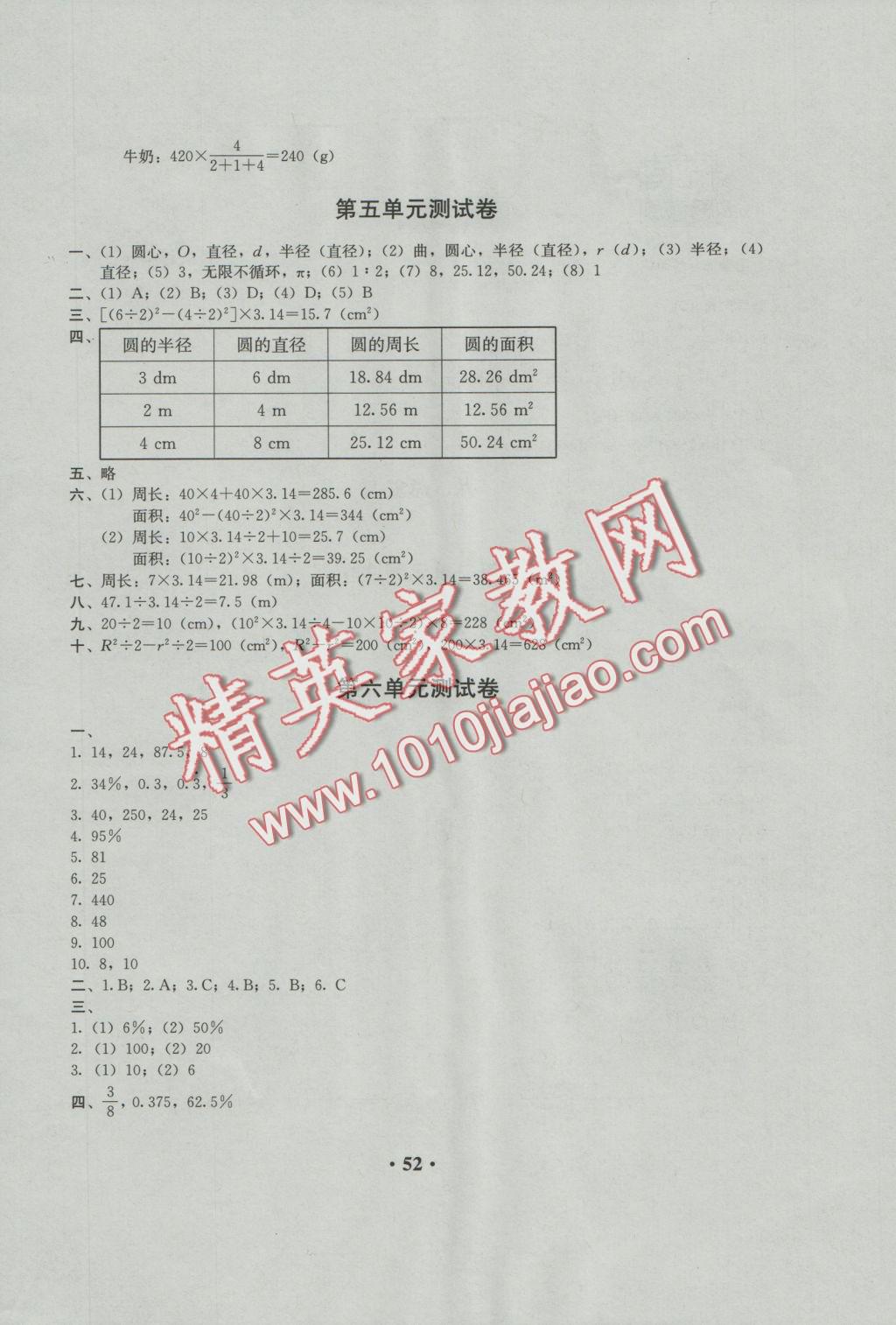 2016年人教金學(xué)典同步解析與測評六年級數(shù)學(xué)上冊人教版 參考答案第11頁