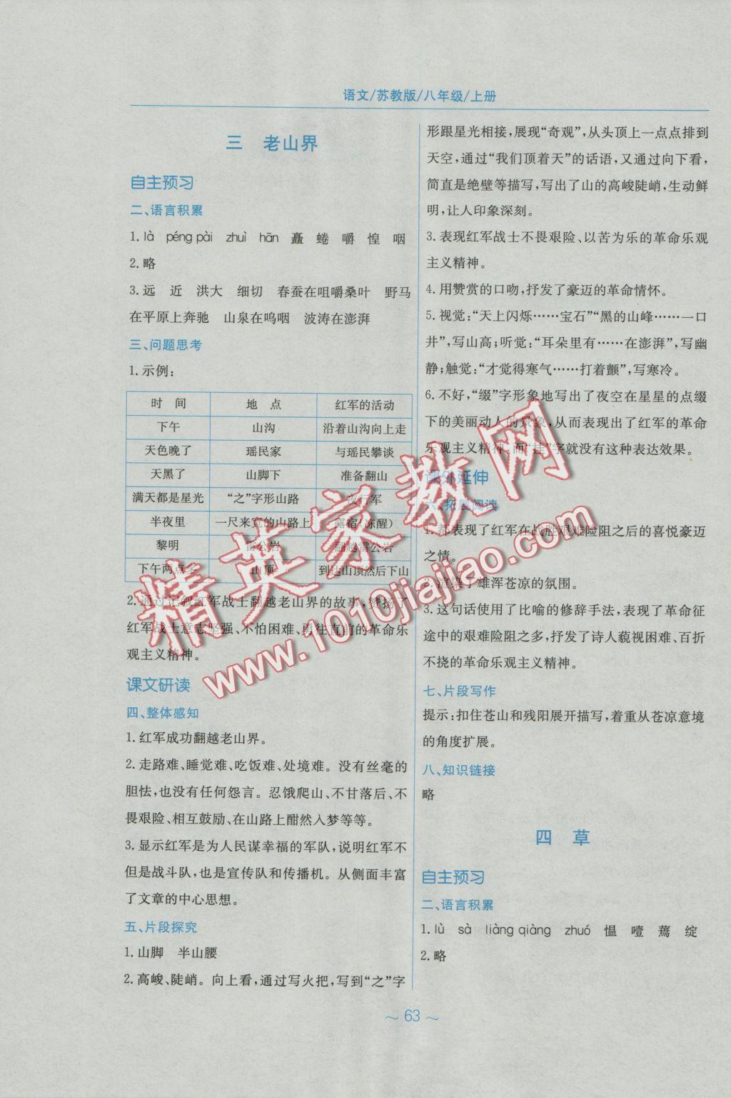 2016年新編基礎(chǔ)訓(xùn)練八年級(jí)語文上冊(cè)蘇教版 參考答案第23頁