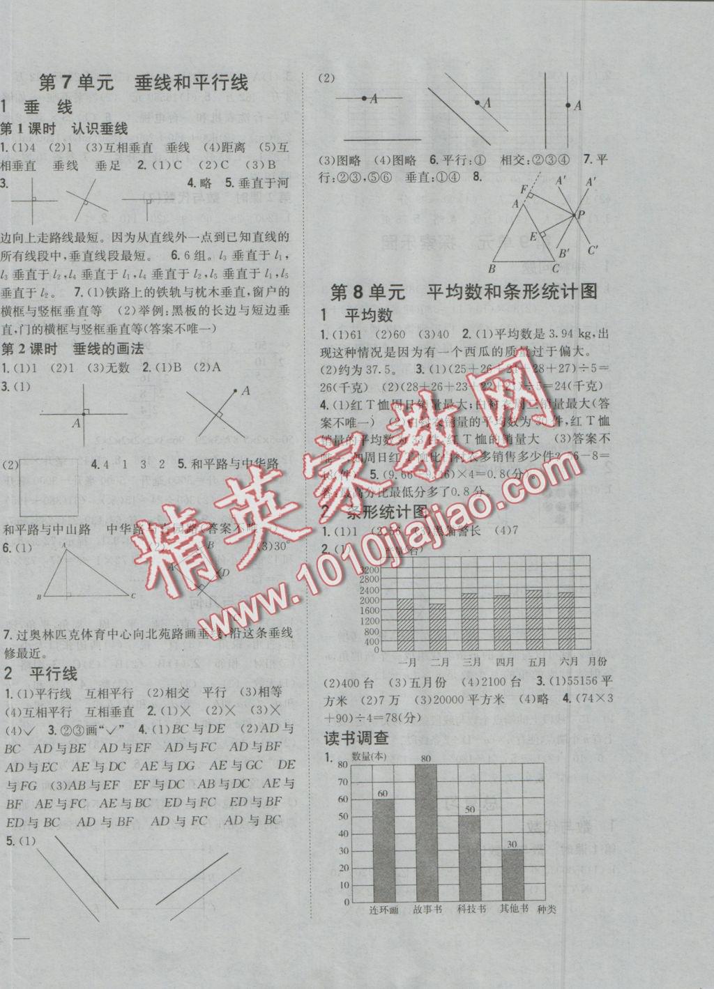 2016年全科王同步课时练习四年级数学上册冀教版 参考答案第7页