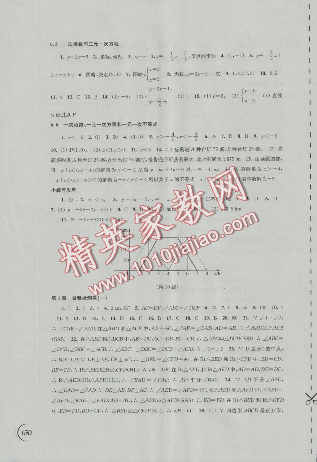 2016年同步練習(xí)八年級(jí)數(shù)學(xué)上冊(cè)蘇科版江蘇鳳凰科學(xué)技術(shù)出版社 參考答案第12頁(yè)