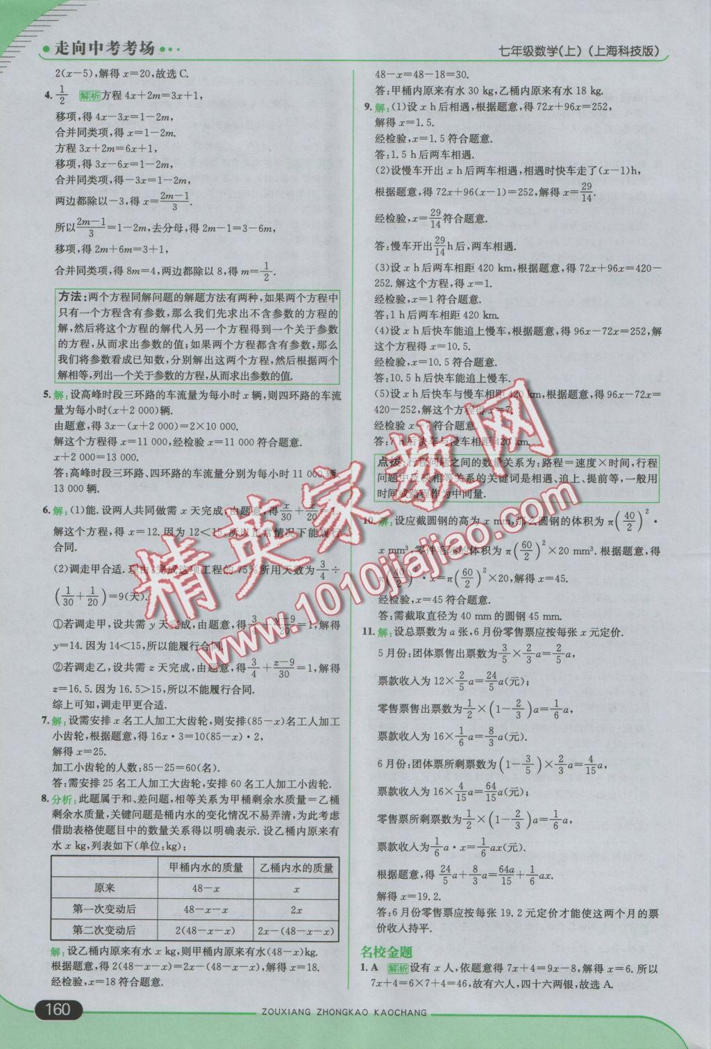 2016年走向中考考場七年級數(shù)學(xué)上冊滬科版 參考答案第18頁