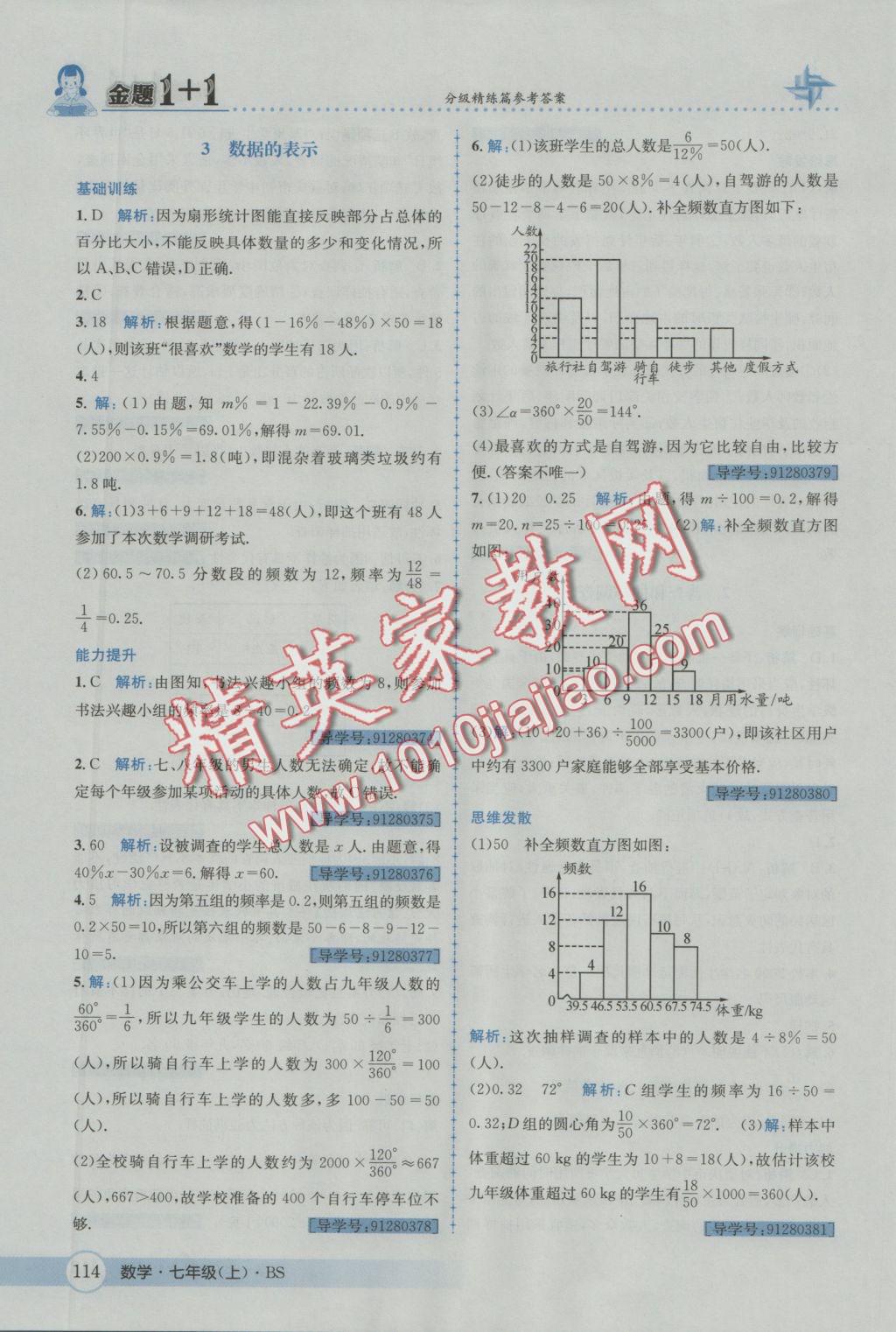 2016年金題1加1七年級數(shù)學上冊北師大版 參考答案第32頁