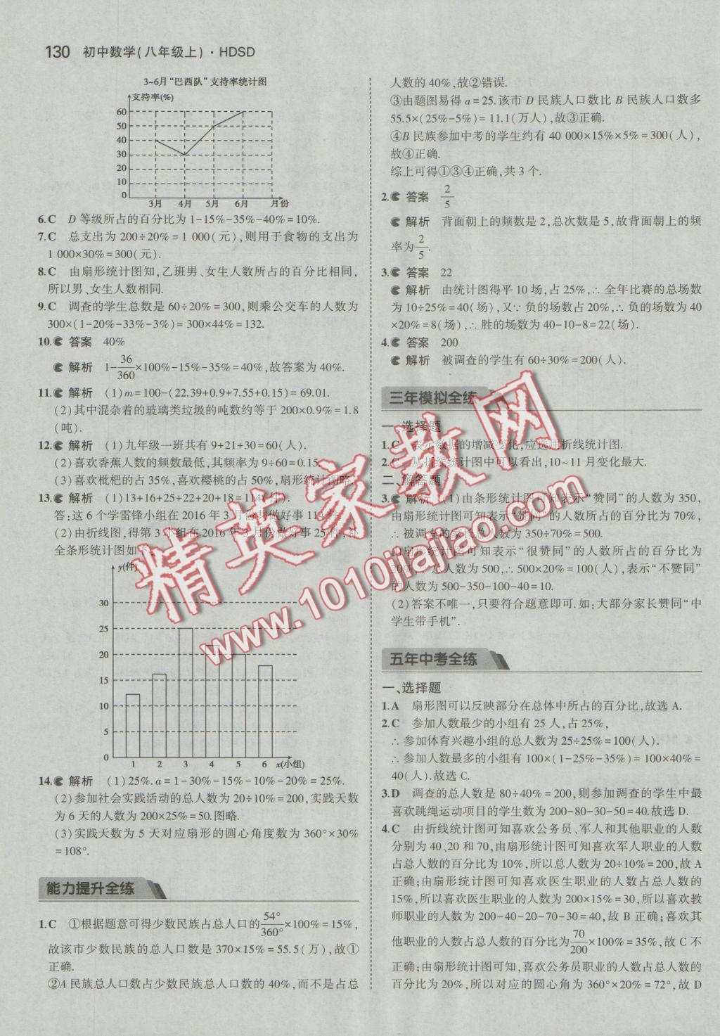 2016年5年中考3年模擬初中數(shù)學(xué)八年級(jí)上冊(cè)華師大版 參考答案第30頁