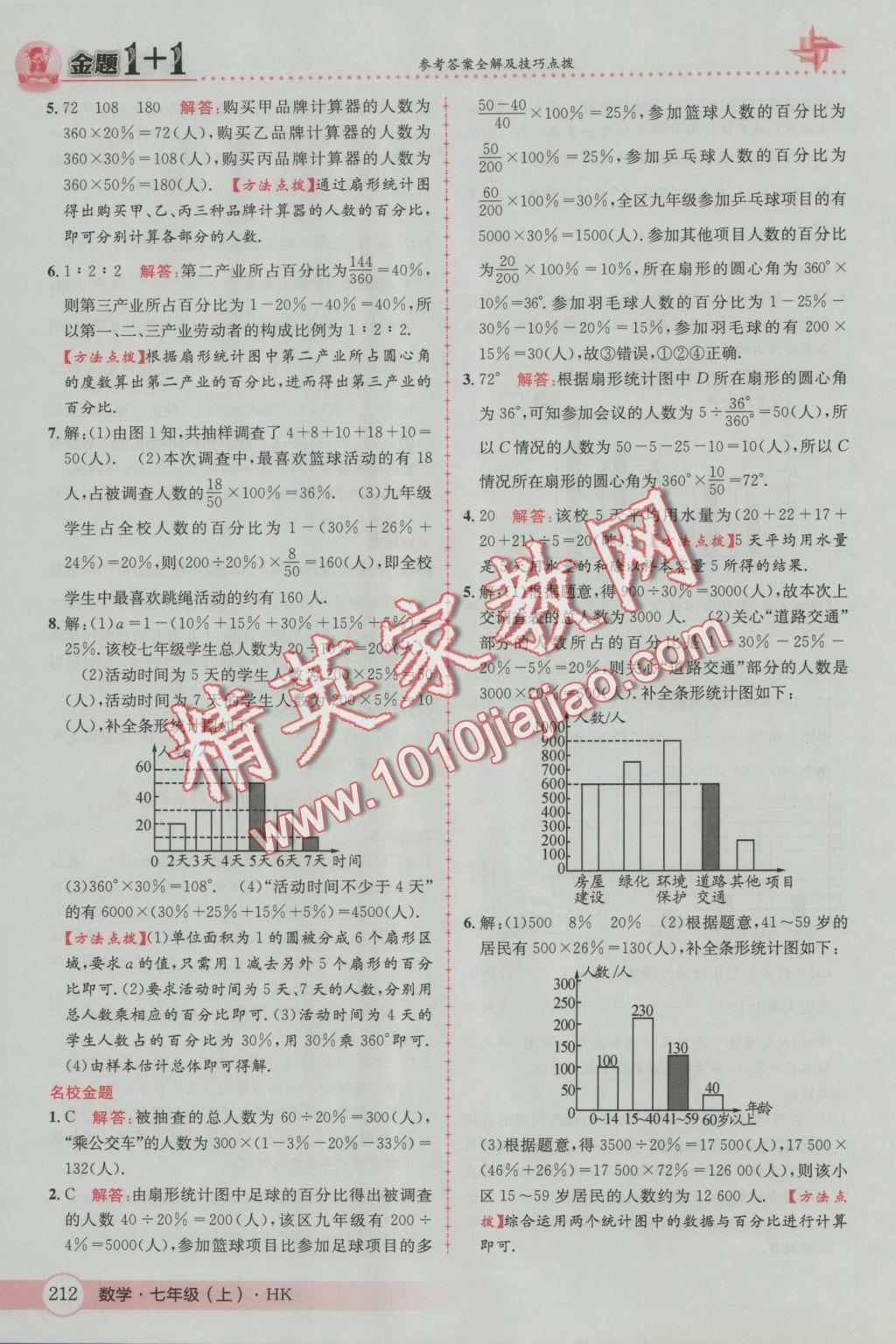 2016年金題1加1七年級數(shù)學上冊滬科版 參考答案第56頁