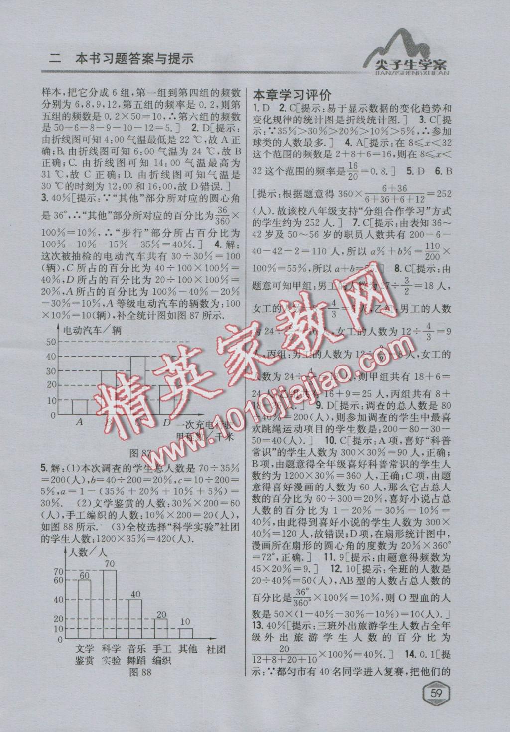 2016年尖子生學(xué)案八年級數(shù)學(xué)上冊華師大版 參考答案第36頁