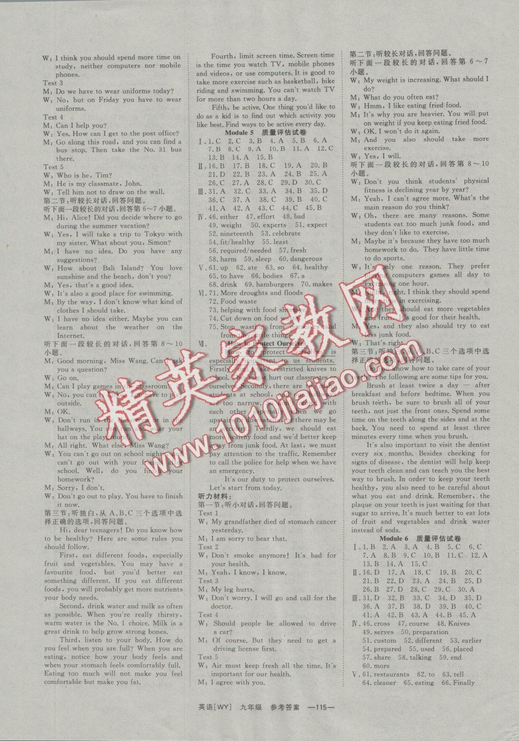 2016年全效學(xué)習(xí)課時(shí)提優(yōu)九年級英語全一冊外研版 參考答案第11頁