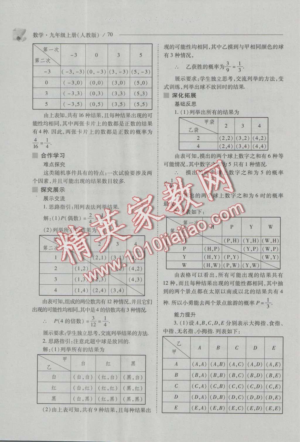 2016年新課程問題解決導學方案九年級數(shù)學上冊人教版 參考答案第84頁